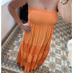 Robe bustier orange