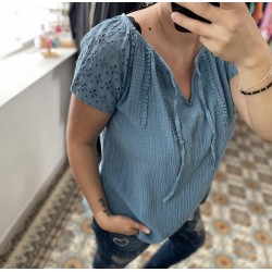 Blouse bleu jean